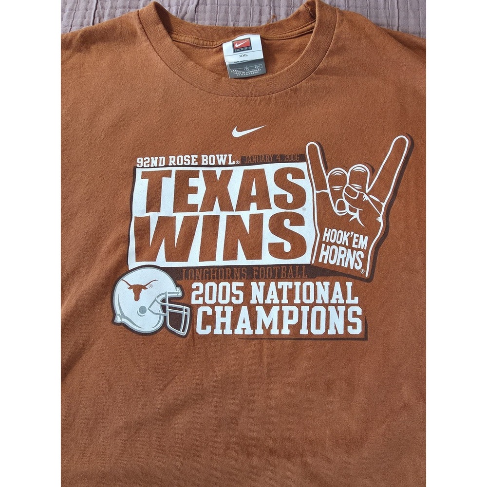 Nike Texas Longhorns 2005 National Champions Rose Bowl T Shirt XXL Double Sided - Picture 6 of 7